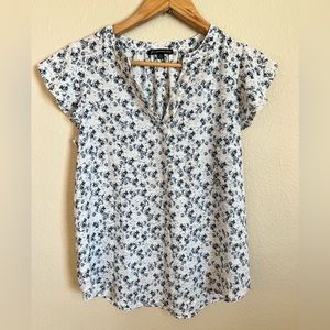 Adrianna Papell Flutter Sleeve Floral Women’s Top Size Small